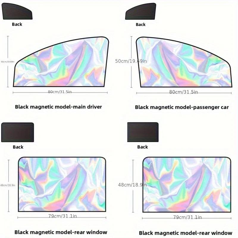Universal Car Magnetic Sunshade Laser Sunshade Full Sunshade Sunscreen Isolation Curtain General Automotive Curtain Accessories