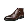Men’s High Monk Boots Wingtip Dress Formal Black Leather Boots Tuxedo Wedding Blazers Saddle  Shoes Over Sized