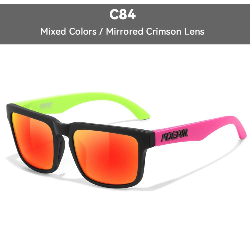 KDEAM Brand Men Square Polarized Sunglasses Colorful Design Cool Fashion Women Shades Summer Sun Glasses Mirrored Coating Lens