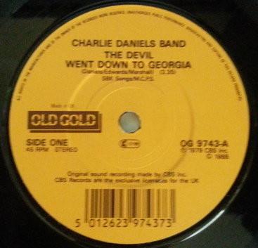 

7inch Record CHARLIE DANIELS BAND - The Devil Went Down To Georgia OG9743 Old Gold 1988 UK Pop Used
