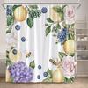 Pineapple Shower Curtains Colorful Tropical Fruit Funny Cute Hawaii Summer Plant Exotic Fresh Fruits Bathroom Curtain Decor Set