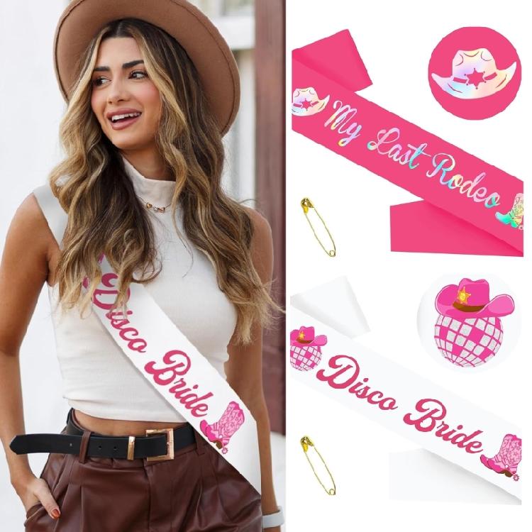 Bridal Disco Sash Stylish Graceful Sash Wedding Photo Accessory Bride To Be White Sash Wedding Photo Props