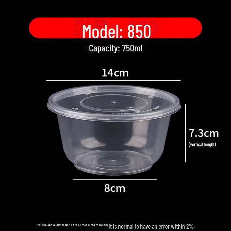 Round Disposable Plastic Bowl with Lid for Fresh-Keeping