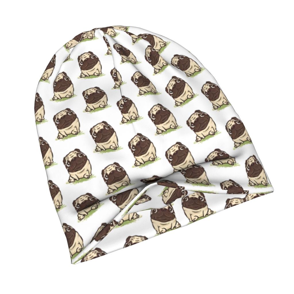 Relaxed Pug Daily Style Knit Hat for Adults, Perfect for Weekend Errands, Quick Meetups, Or Everyday City Wear with a Touch of