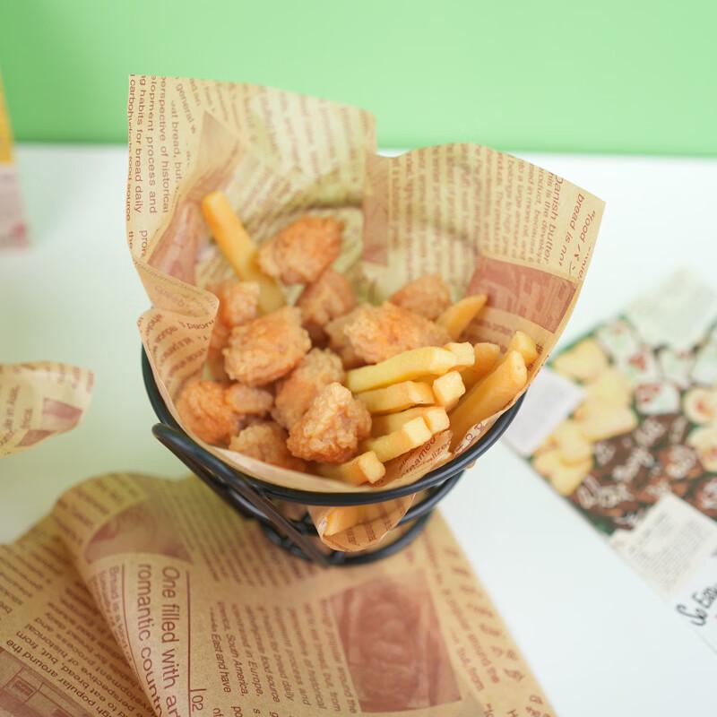Retro Newspaper Style Baking & Fried Snack Paper