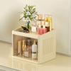 Transparent Cosmetics Storage Box Flat Cover Double Door Storage Box Storage Rack  Bedroom