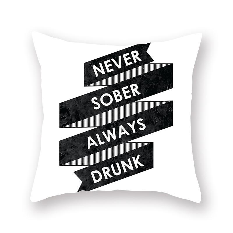 45x45cm Black Geometric Printed Pattern Polyester Cushion Cover for Home Living Room Sofa Decoration Throw Pillow Pillowcase