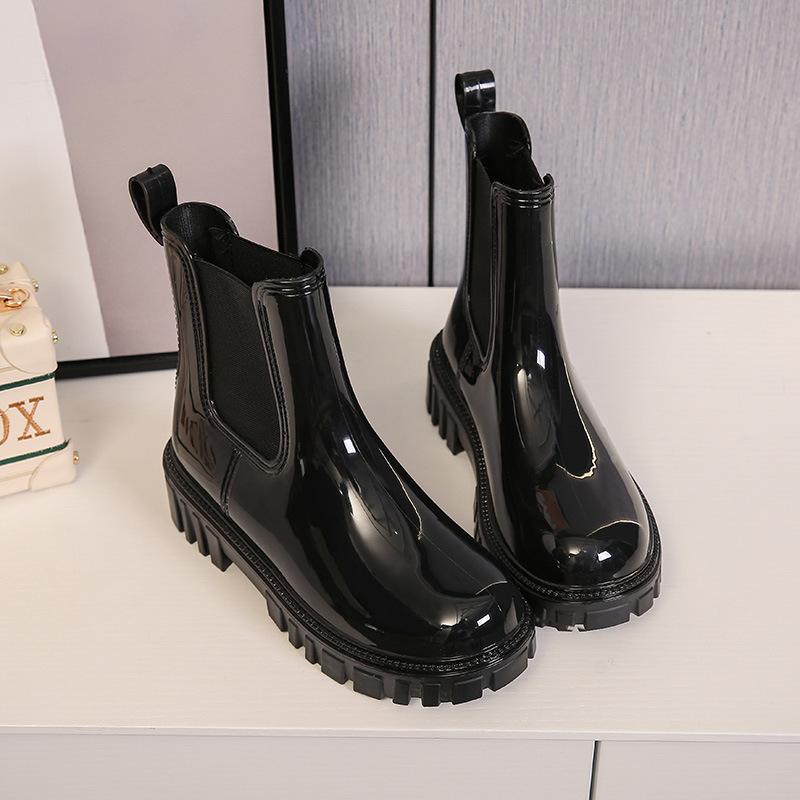 Rain Boots  Lightweight Waterproof Rubber Shoes Short Tube Non Slip Fashion Trend Comfortable Height Increasing Rain Boots