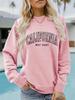 Women's Casual Long-Sleeve Round Neck CALIFORNIA Print Pullover Sweatshirt Hoodie for Autumn/Winter