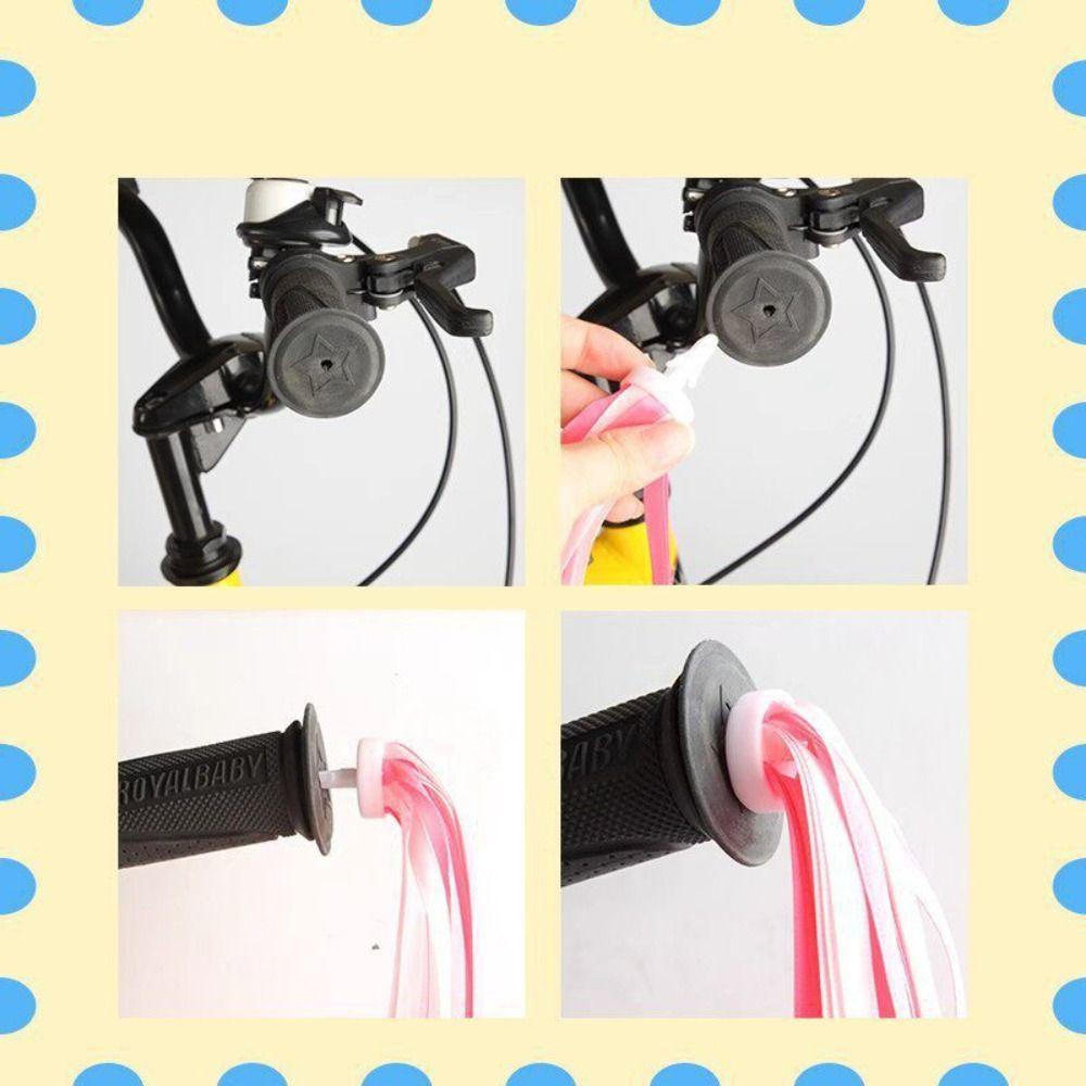 1pair Colorful Bike Tassels Ribbon Style Scooter Tassels Sparkly Handlebar Streamers  Scooter