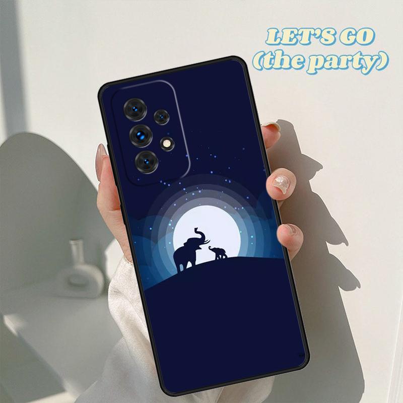 Baby Elephant Moon Phone Case For Samsung Galaxy A42 A31 A40 A51 A71 A32 A80 A91 A52 A72 A73 A20e A21S A50 A70 A11 A12 Cover