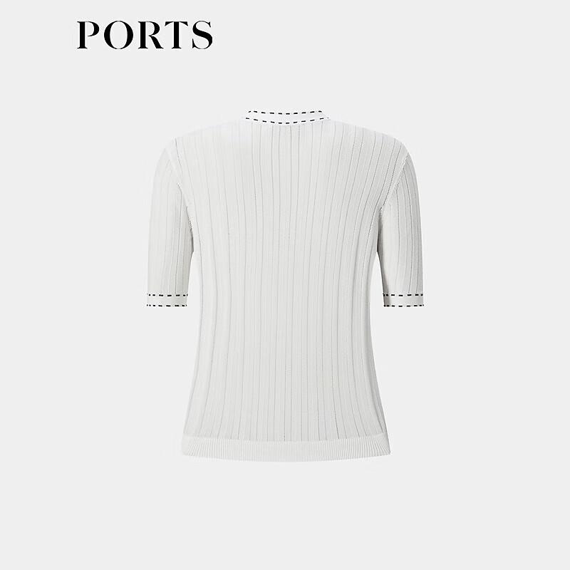 PORTS Women's 2025 Spring/Summer Contrast Edge Knit Cardigan