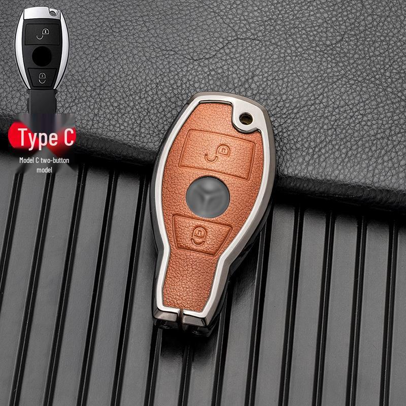Compatible with Mercedes-Benz GLA, GLC, V-Class, A-Class, and C-Class 2018-2019 Models, This Two/three-button Full-cover Metal Key Case.