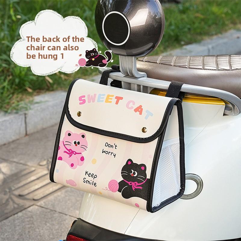 NEW Cartoon electric car hanging bag front bag waterproof large capacity storage bag battery motorcycle multifunction bag new