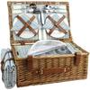 Happypicnic Wicker Picnic Basket Set for 4 People