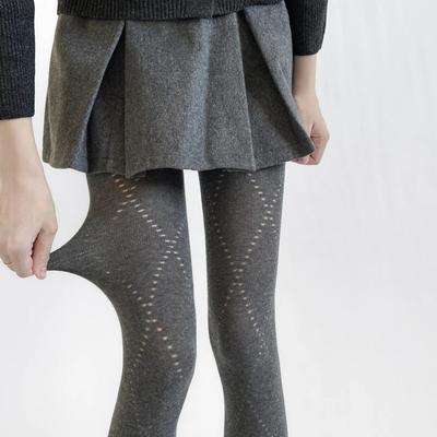 Cotton Women Tights Autumn and Winter Lingerie Slim Stockings Pantyhose Women Retro Rhombus Japanese Solid Color Tight Pantyhose