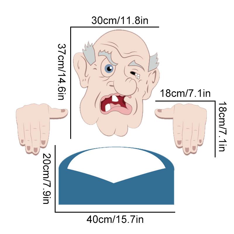 

1 шт. Бинокль для улицы для назойливой игривой дачи 2D украшения для двора Креативное украшение для забора Старик и дама