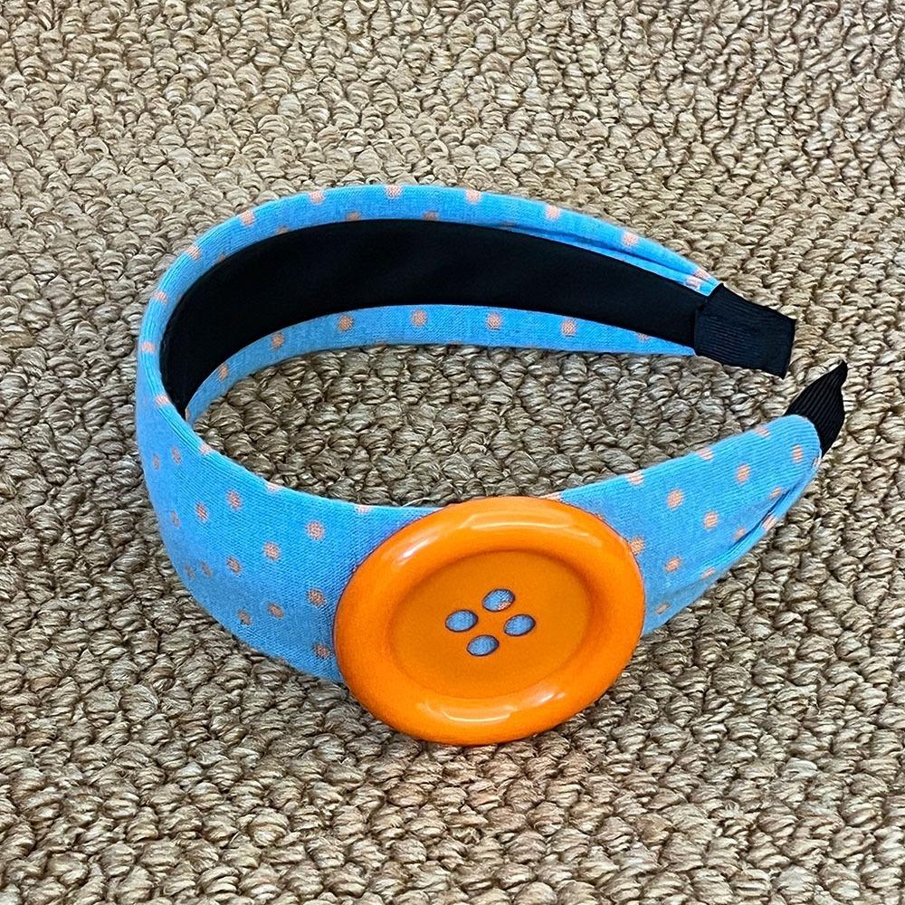 

Sweet Women Hair Hoop Wide Hair Accessories INS Style Button Polka Dots Headband Women s Fashion синій