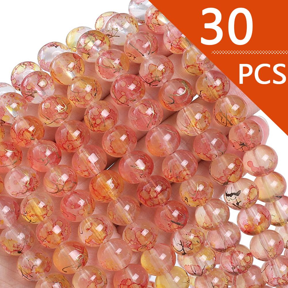 Japońskie i koreańskie rozmazujące się przezroczyste tusze posypywanie złotem szklane koraliki luźne koraliki ręcznie robione diy materiał do koralików akcesoria do bransoletek