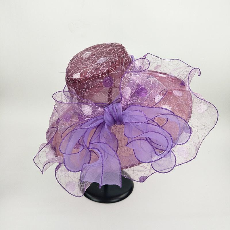 New Style Anti-ultraviolet European and American Ladies Fashion Hat Embroidery Bird's Nest Fashion Mesh Hat Sun Hat