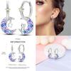 Fashion 925 Silver Luminous Shell Earrings For Women Pave CZ Heart Shape Star Moon Hoop Earrings Engagement Wedding Jewelry