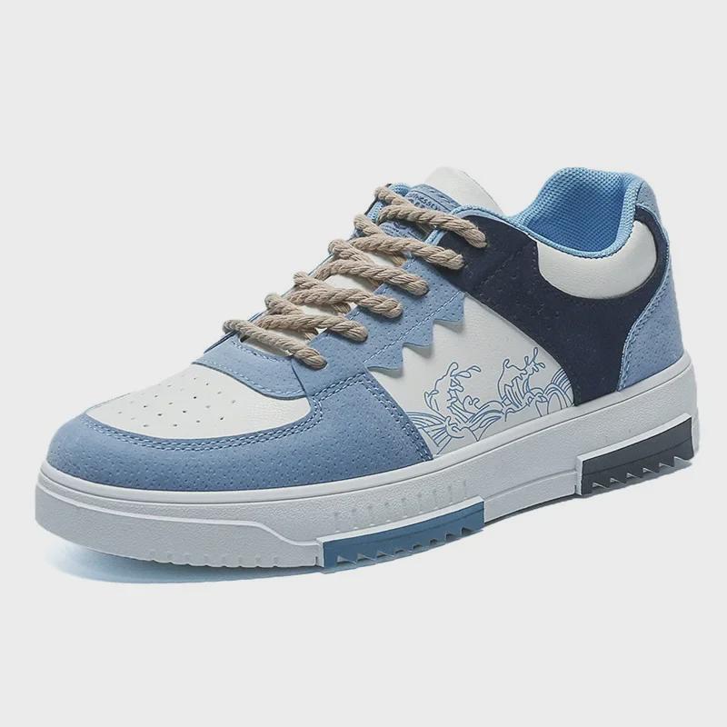 2024 Spring Men's Breathable White Trendy Thick-Soled Casual Sports Shoes