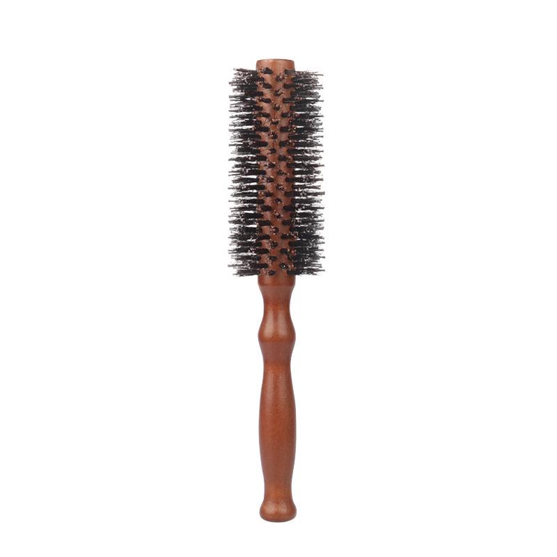 Boar Bristle Round Wood Curling Brush for Hair Styling