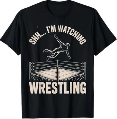 Watching Wrestling Funny Wrestler Action for Men Women T-Shirt