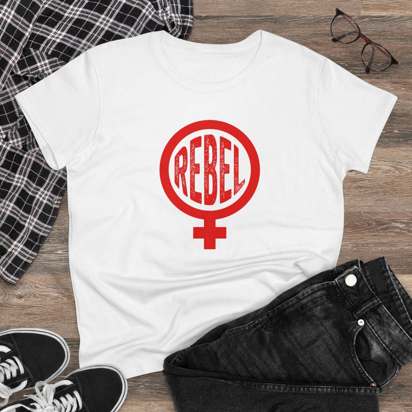 Female symbol - Rebel t-shirt - Women s Midweight Cotton Tee - Anti-Trump, Pro Women s Rights, Feminist t-shirt XL