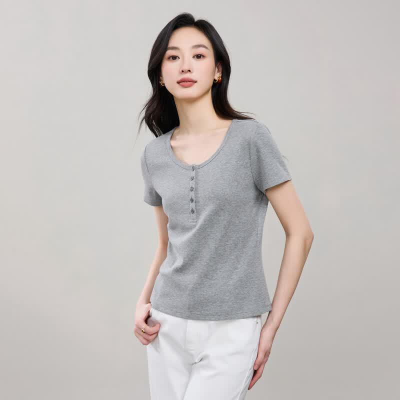 ESE-Y Women s Slim-Fit Round Neck Short-Sleeve T-shirt XL