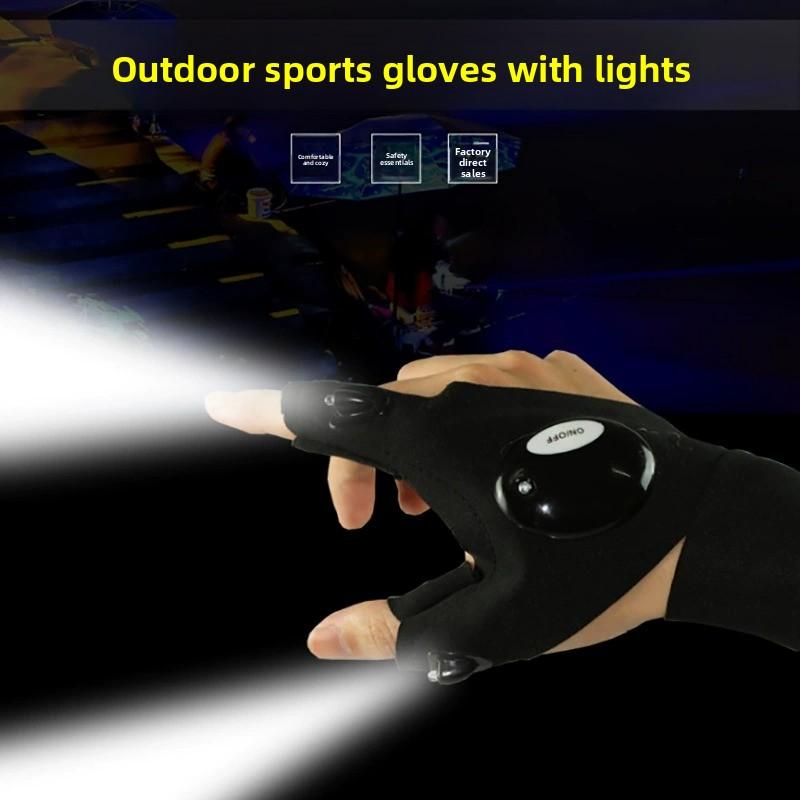 Guantes de pesca LED con linterna para reparación nocturna y actividades al aire libre