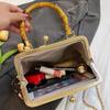 Chain Shoulder Bag for Women Prom Clutch Lock Shell Clip