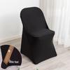 White Stretchable Folding Chair Cover for Weddings, Banquets, Hotels, and Restaurants - Dustproof & Decorative Full Coverage.