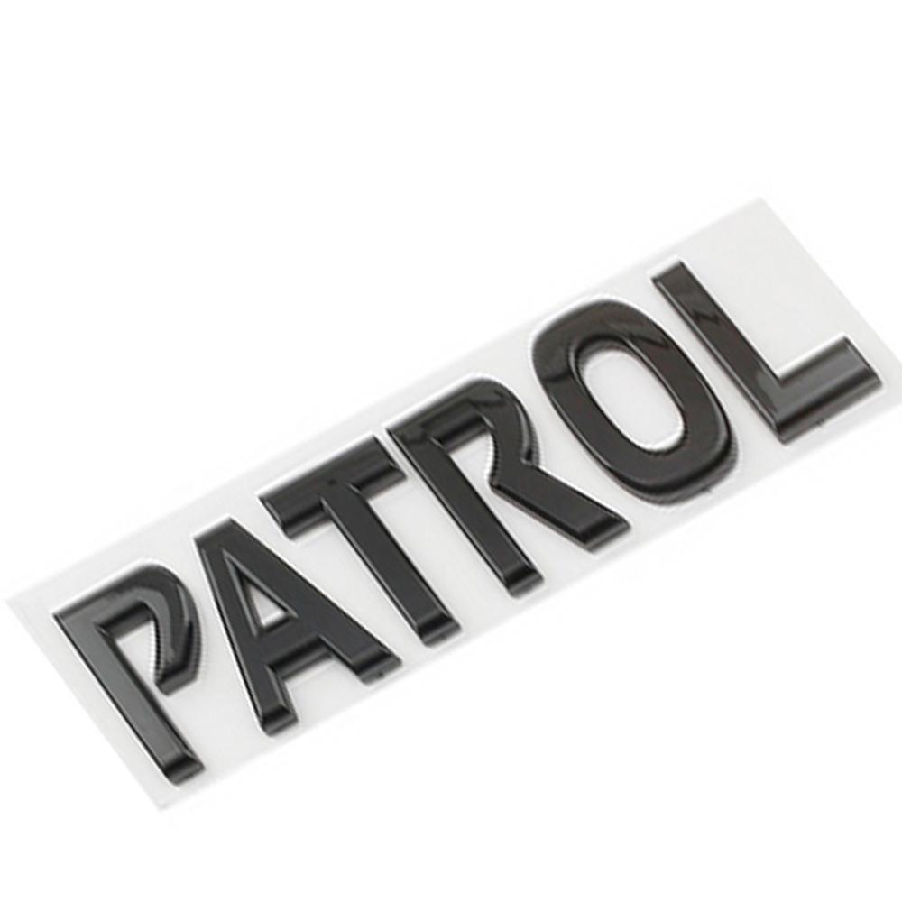 AAWK1 1 Piece Car Trunk ABS Letters Logo Badges Logos Compatible Compatible for Nissan Patrol Y61 Y62 Y63 Stickers Waterpoof Automovies Accessories