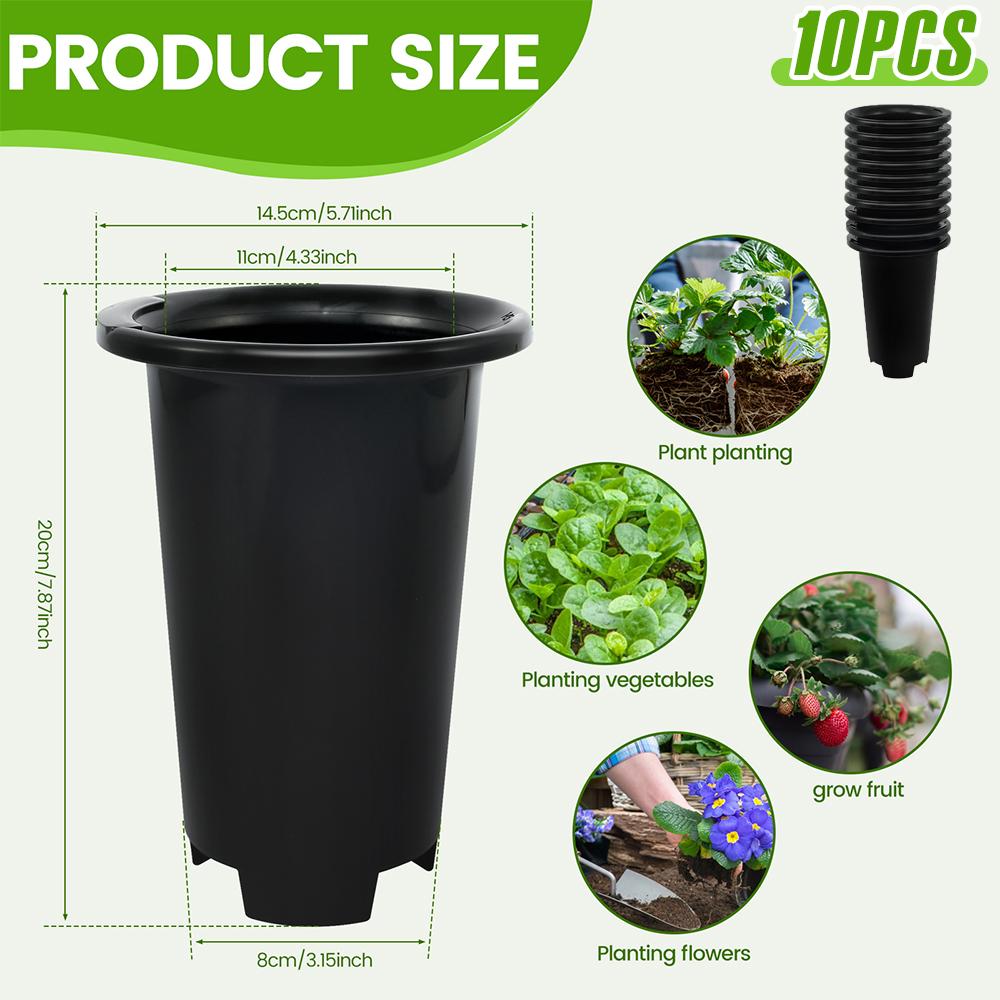 

10/20Pcs Plant flowerpot Plastic Deep Plant Nursery Pots with Drainage Holes Seedling Plant Container Pots Gardening Accessories