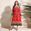 India-Middle East Plus Size Women's Spring Dress - Loose, Slimming Long Maxi for Malaysia