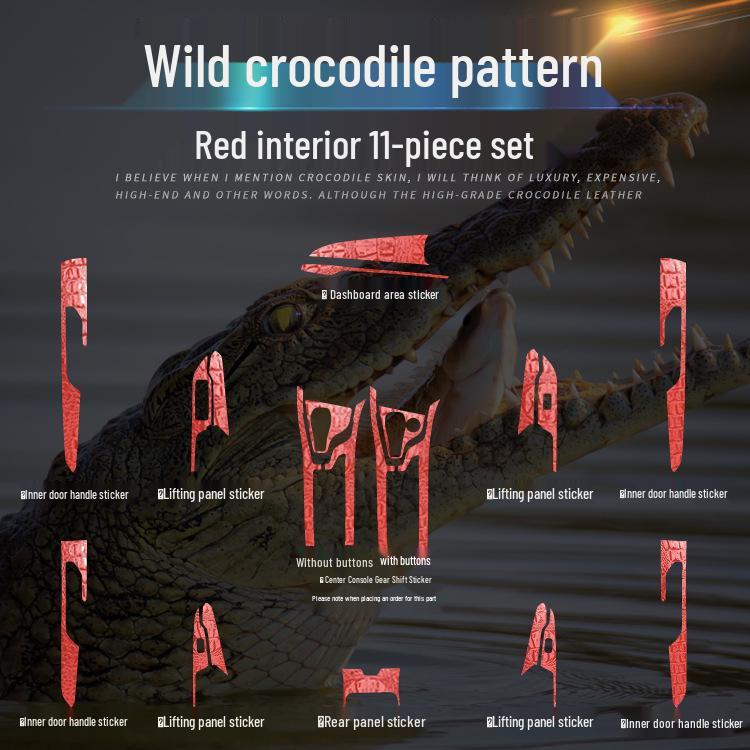 Crocodile Grain Film for Lynk & Co 01-06 Interior Gear Shift Decoration