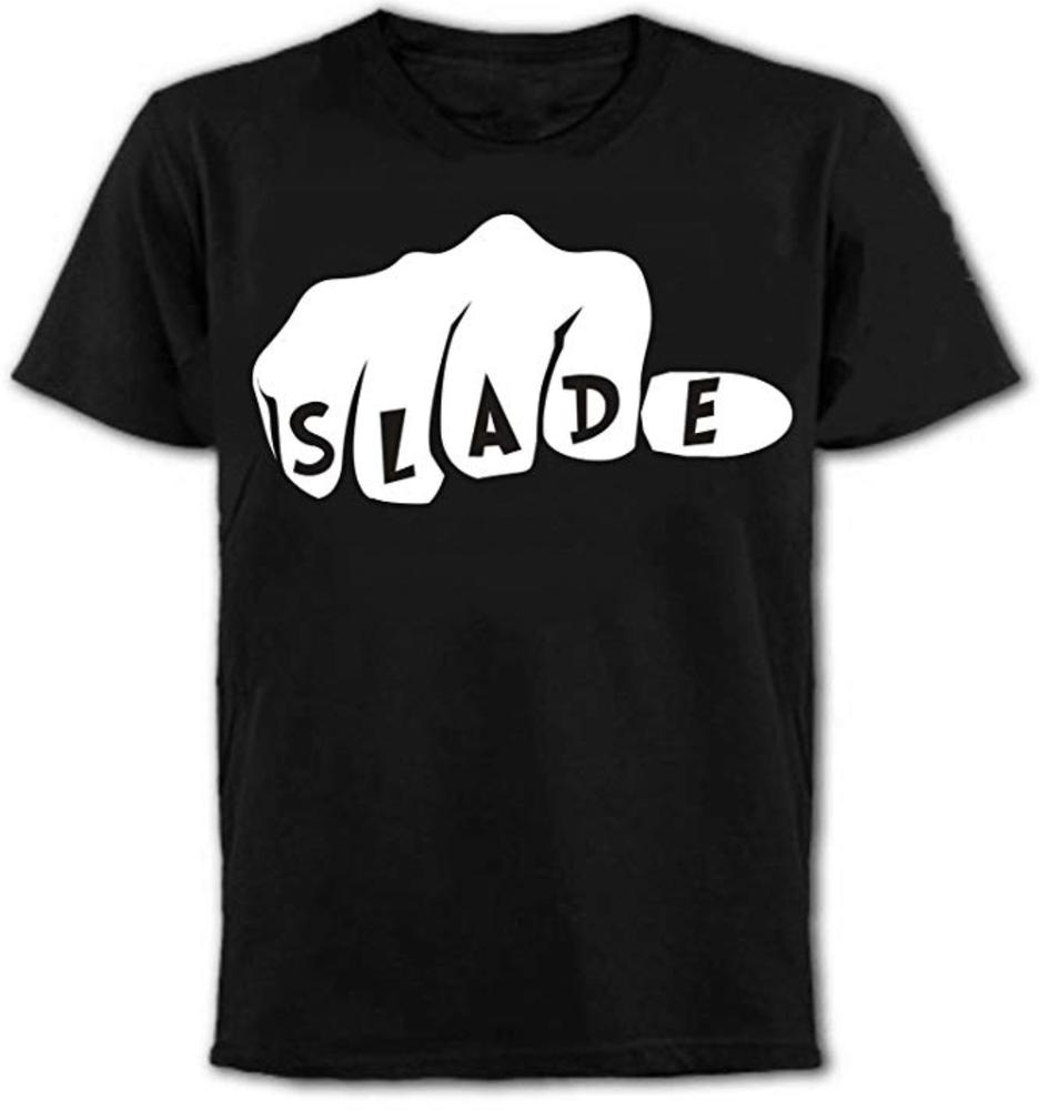 Slade 70s glam rock band mens tshirt black wavepunkteebandmusic 2XL