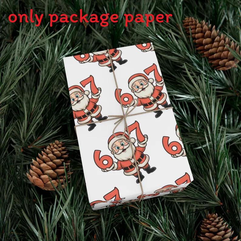 Christmas Gift Wrap Selfadhesive Paper With Santa And Reindeer Design For Holiday Packaging