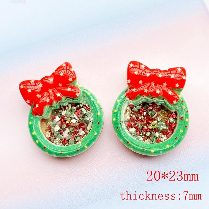 10Pcs Cute Mini Shining Christmas Series Flat Back Resin Cabochons Scrapbooking DIY Jewelry Craft Decoration Accessorie F68