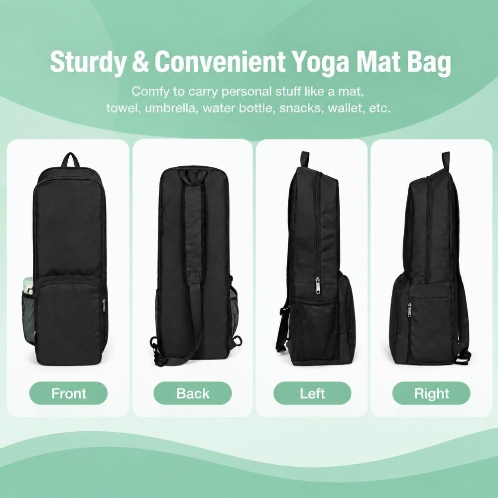Waterproof Yoga Mat Backpack Double Zipper Yoga Accessories Bag Durable Yoga Mat Bag  Exercise