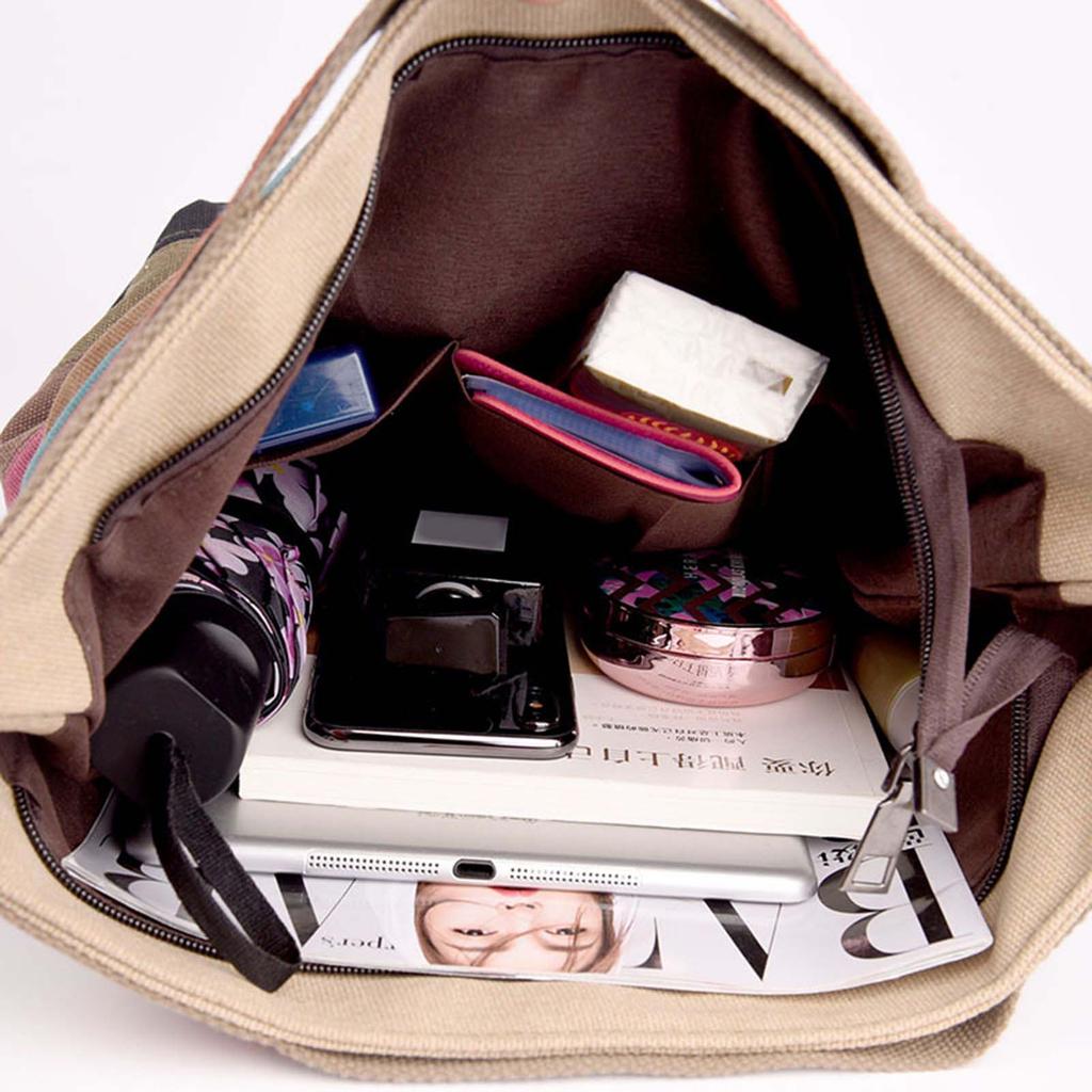 Multicolor Canvas Bag Fashionable Comfortable Casual Large Capacity Crossbody Bag for Women Female Multicolor Free Size