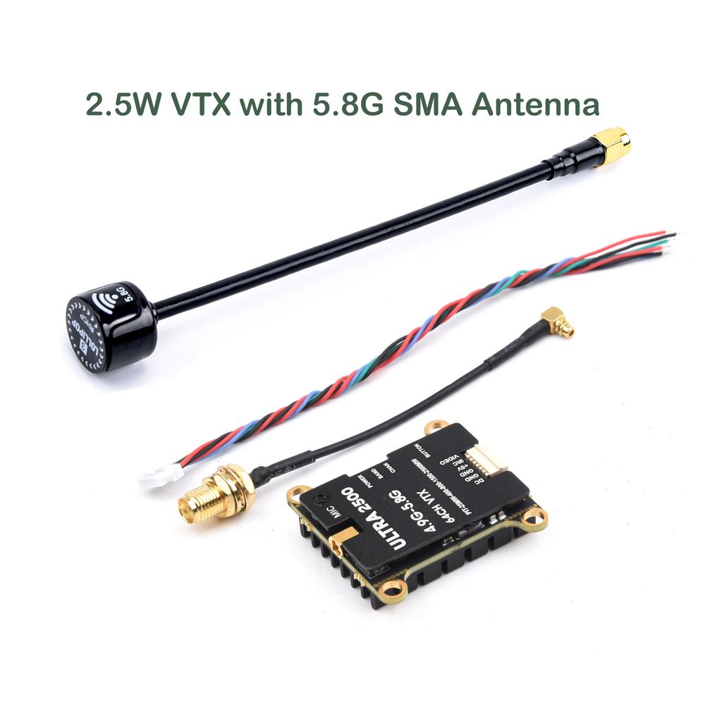 NEU 64CH 4.9G-5.8G 1.6W / 2.5W FPV VTX Sender mit Antenne Für Langstrecken-FPV-Rennddrohnen-Rahmen