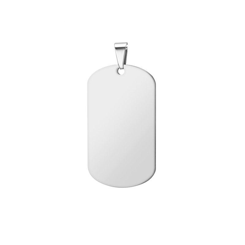 Stainless Steel Pendant Blank Military Brand Necklace Laser Engraving Titanium Steel Necklace