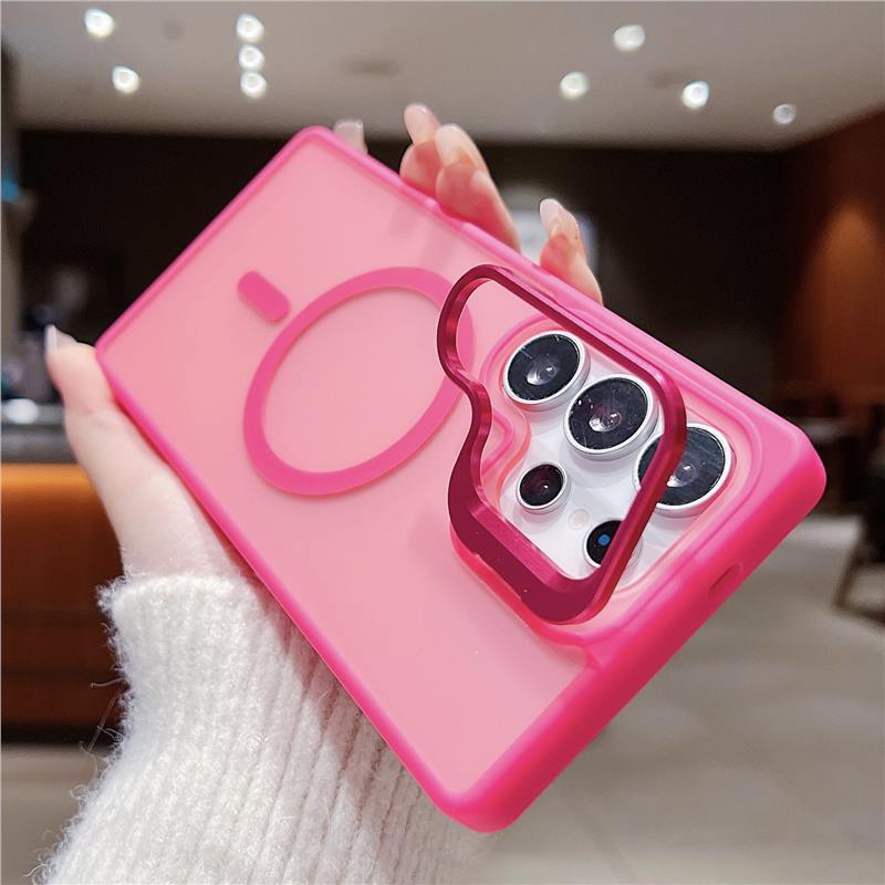 Applicable samsungS25ultra hardware lens mobile phone case Samsung S24 skin matte A16 magnetic sheath