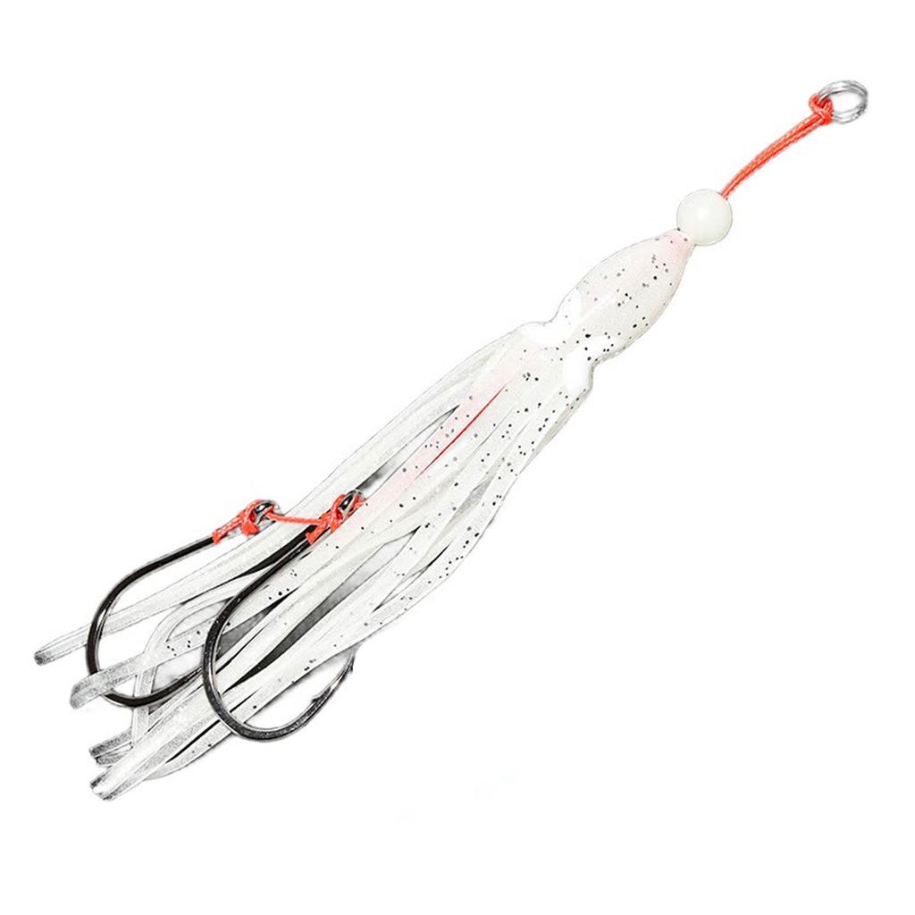 5Pcs Luminous Octopus Baits Silicones Luminous Octopus Squid Skirt Trolling Swimbait for Saltwater Freshwater Fishing