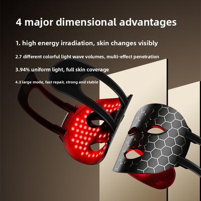 Nuovo Spettrometro LED per la Casa, Strumento Maschera LED al Fotone per il Ringiovanimento della Pelle, Strumento Maschera con File di Luci LED in Silicone Rosso e Blu