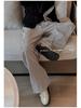 Women's Petite Retro Vertical Striped Wide-Leg Pants - Summer Casual Loose Fit