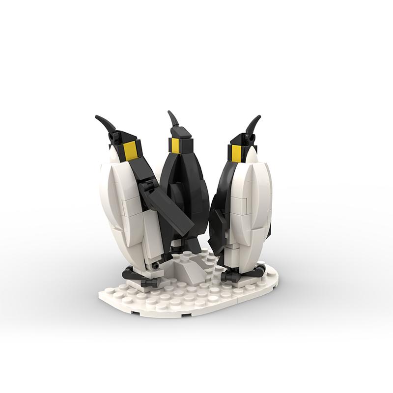 Kids educational building toys gift building blocks moc animal model ornaments antarctic emperor penguin plastic building blocks