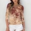 3/4 Sleeve Shirts For Women Cute Print Graphic Tees Blouses Casual Plus Size Basic Tops Pullover